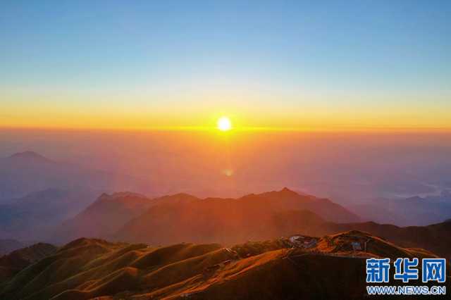 江西武功山：金色高山草甸 描绘秋日风光